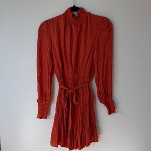 Chic Long Sleeve Dress in Vibrant Red
